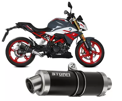 Full System Exhaust Storm By Mivv Gp Steel Black Bmw G 310 R 2018 > 2023 • $203.78